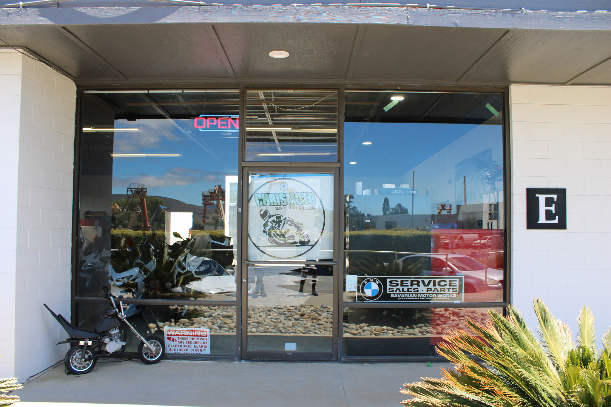 Exterior of Chris Moto shop